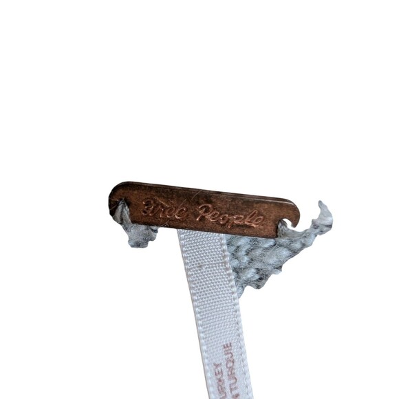 Free People Urban Outfitters Light Gray Bell Sleeve V-Neck Sweater SP - Picture 8 of 10